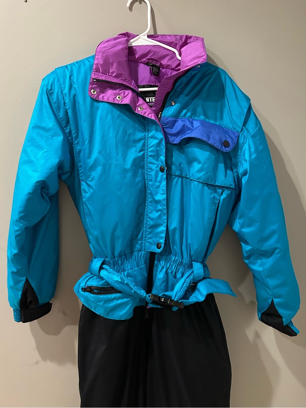 Vintage 80’s White Stag Snow Ski Suit Women’s Size 12 Teal Black - Picture 3 of 9